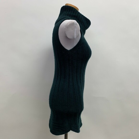 Tahari Women's Sweater X-Small Green Cowl Neck Sleeveless Wool Yak Hair Blend - Picture 4 of 6